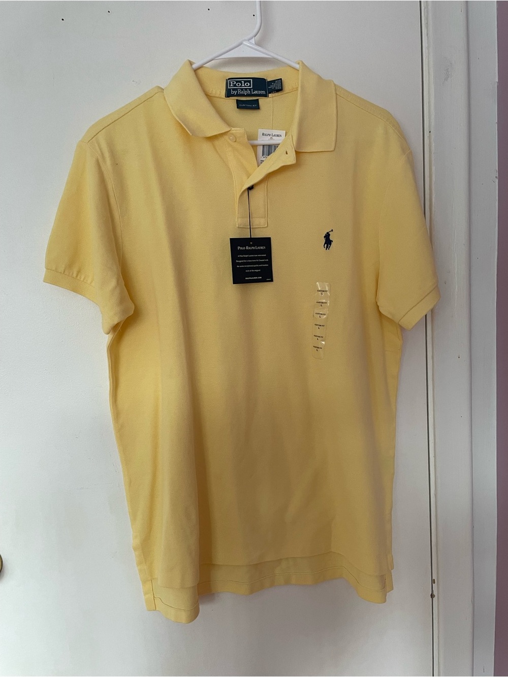 Polo by Ralph Lauren men’s Light Yellow Classic mesh shirt size L